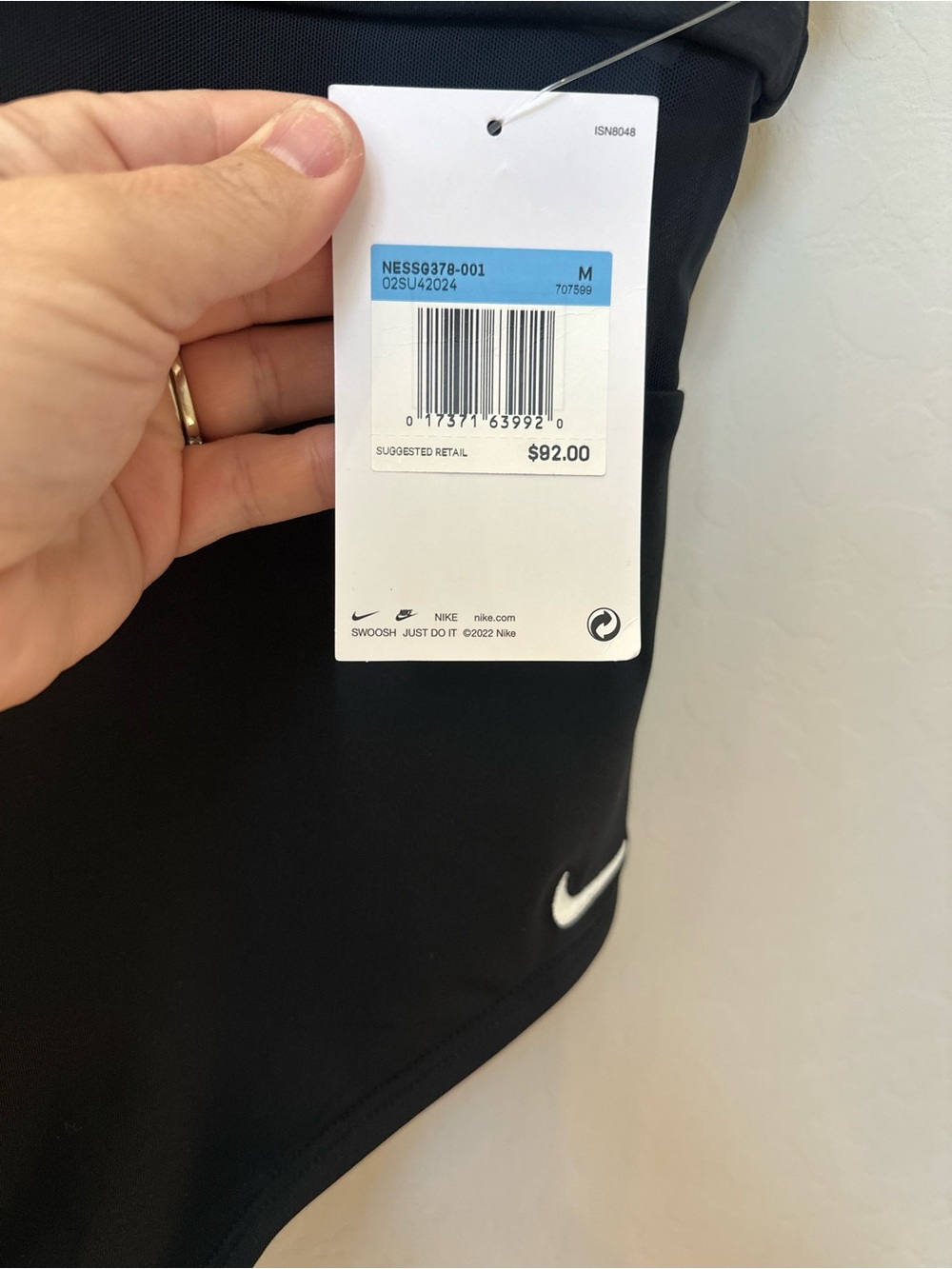 NWT Nike Swim Black Mesh Panel One-Piece Swimsuit Size Medium - Picture 6 of 8